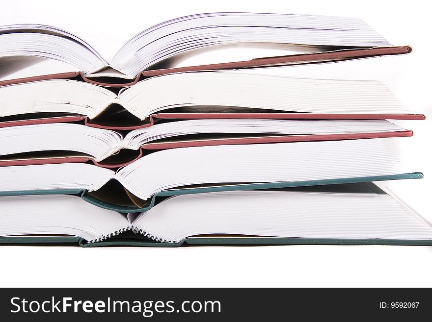 Books on a white background