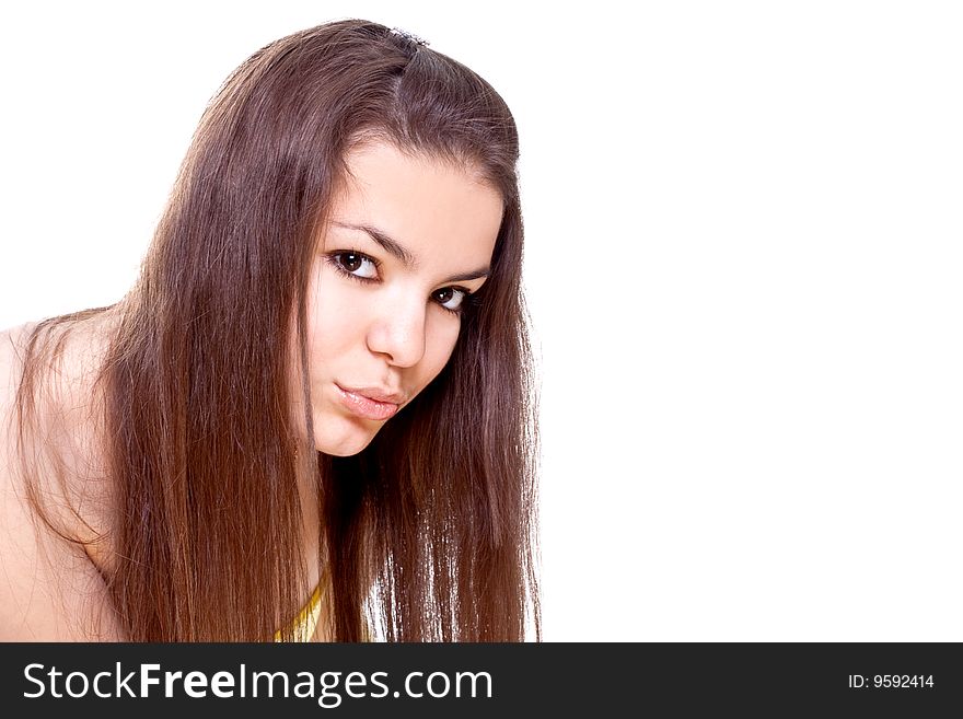 Beautiful Woman In A Yellow Dress