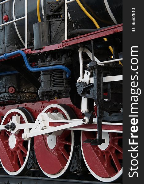 Model of an old Russian steam locomotive. Model of an old Russian steam locomotive