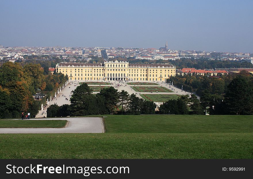 Schonbrunn Palace And View To The City