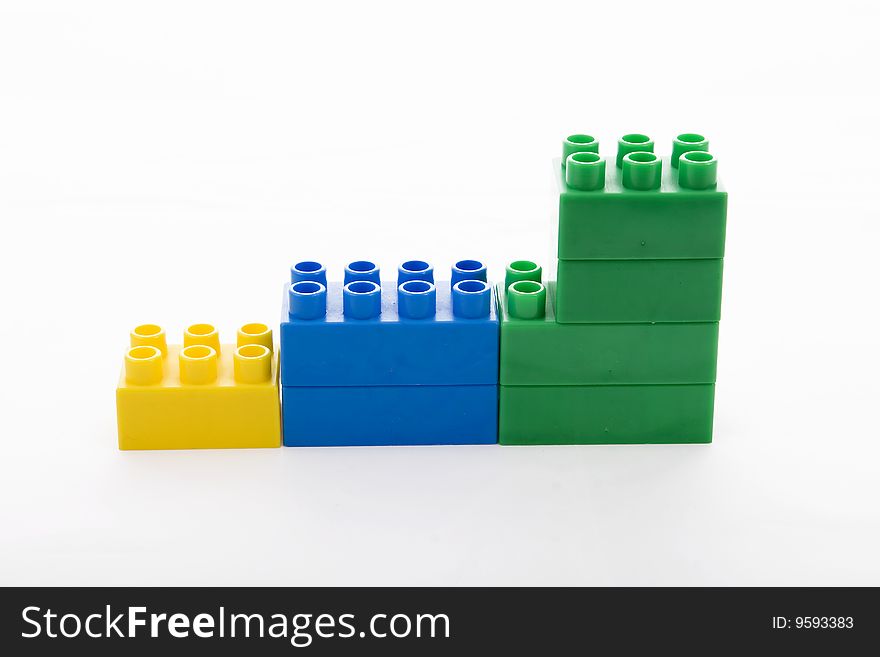 Colorful building blocks on white background. Colorful building blocks on white background
