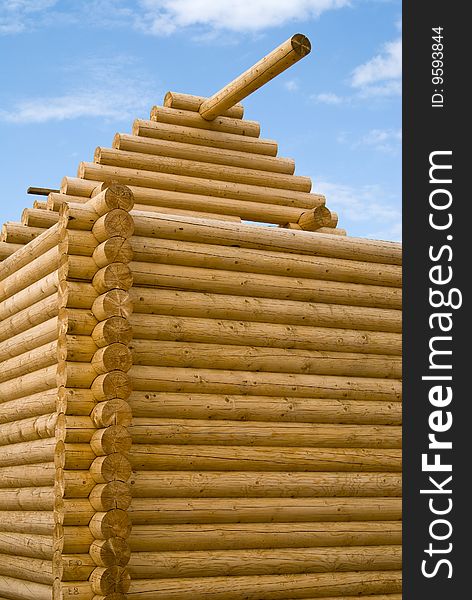 Building of house from wooden logs. Building of house from wooden logs