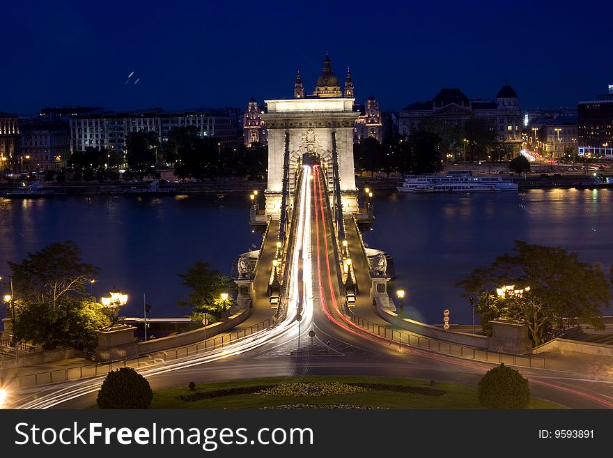 Budapest capital city of Hungary. Night scene