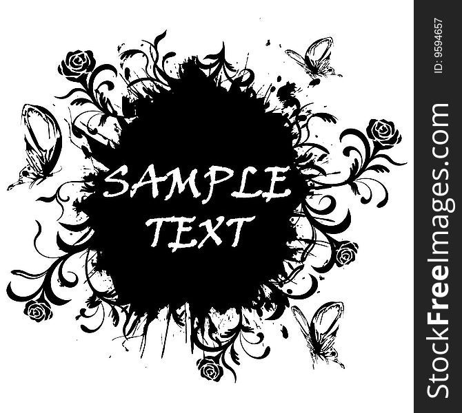 Grunge floral template for design vector. Grunge floral template for design vector