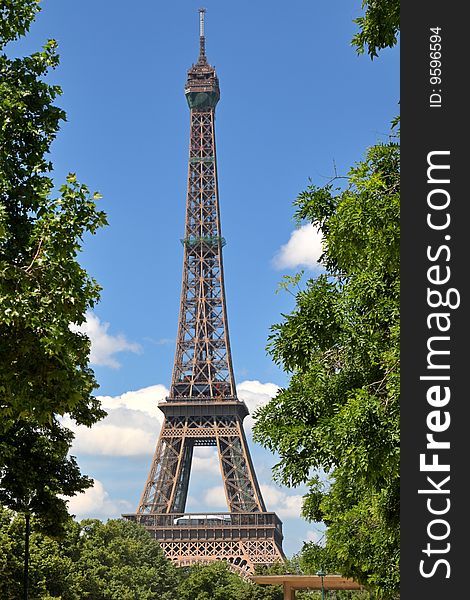 Springtime views of the Eiffel Tower in Paris. Springtime views of the Eiffel Tower in Paris