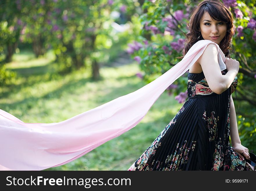 Beautiful girl in a forest