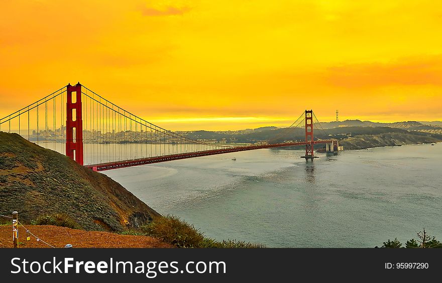 The Golden Gate bridge in San Francisco, California.