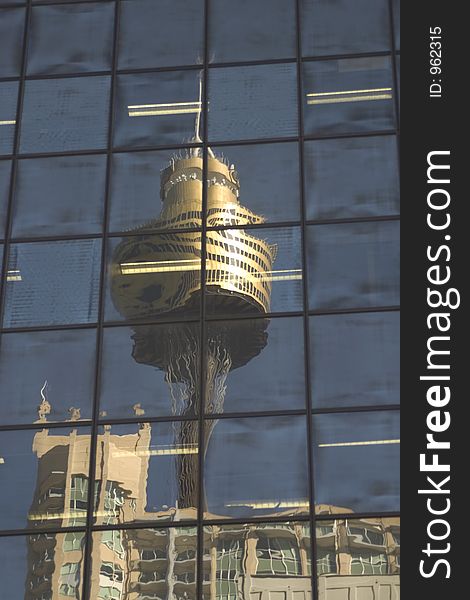 ANP tower in Sydney reflected off glass building , Sydney, NSW, Australia. ANP tower in Sydney reflected off glass building , Sydney, NSW, Australia