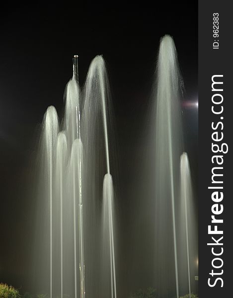 An image of several fountains moving upwards. An image of several fountains moving upwards.