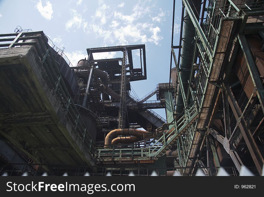 Details from an old blast furnace that is out of commission since many years, germany. Details from an old blast furnace that is out of commission since many years, germany