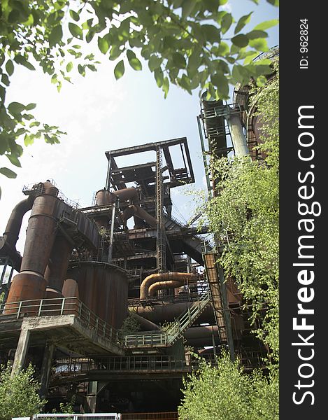 Details from an old blast furnace that is out of commission since many years, germany. Details from an old blast furnace that is out of commission since many years, germany