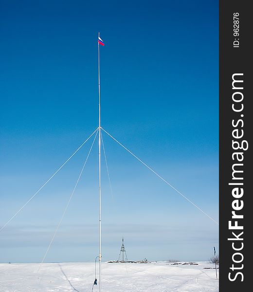 Antenna on island, White Sea, Russia
