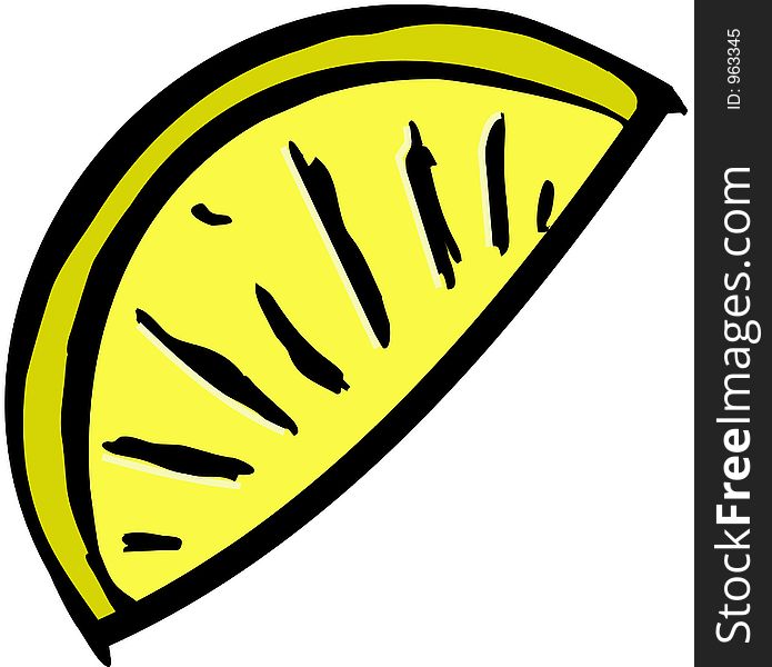 This illustration depicts a slice of lemon. This illustration depicts a slice of lemon.