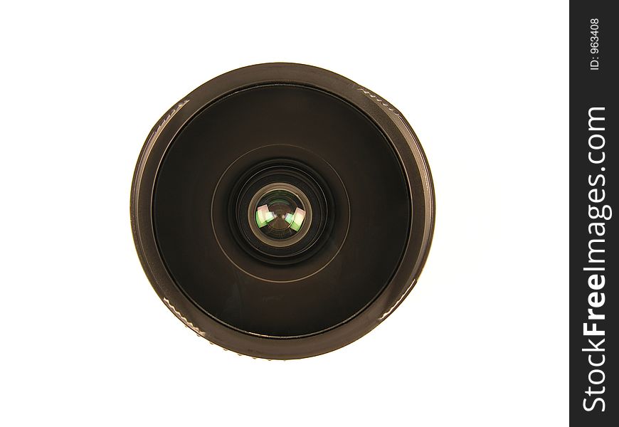 Fish-eye lens isolated on white