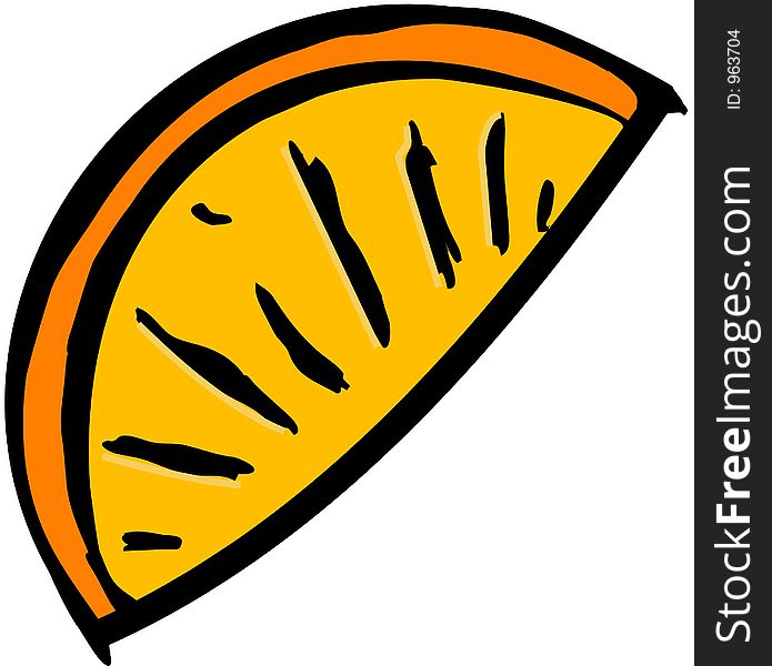 This illustration depicts a slice of orange. This illustration depicts a slice of orange.