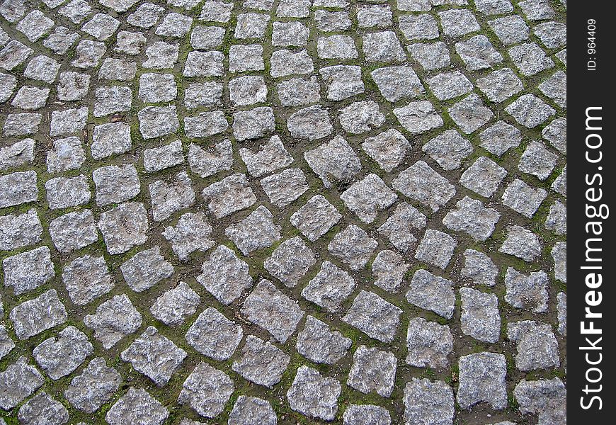 Cobbled yard. Cobbled yard