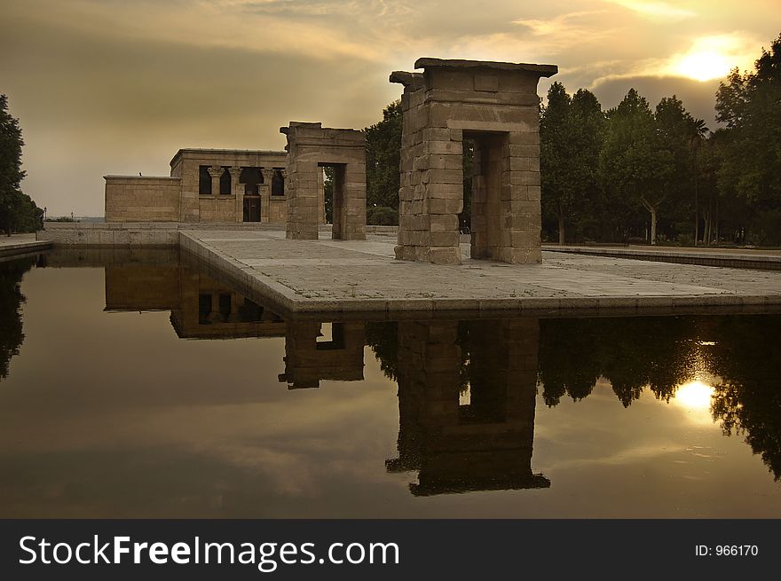 Temple Of Debod At The Sunset