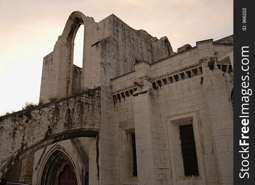 Arch Of The Old Cathedral In Lisbon