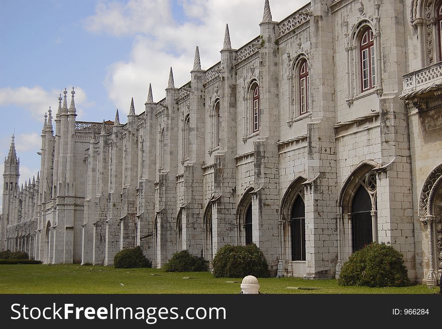 Outside monastery of jeronimos in belem, lisbon