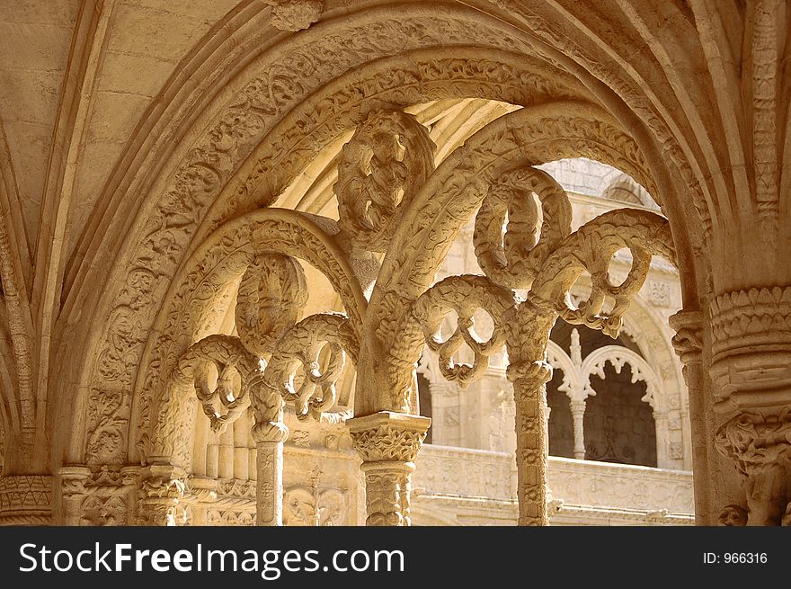 Arcs in monastery of jeronimos in belem, lisbon