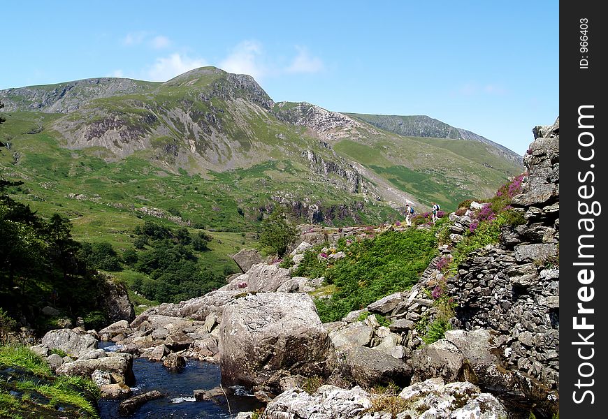 The Afon Ogwen flowing into the Nant Ffrancon pass, Snowdonia, North Wales. The Afon Ogwen flowing into the Nant Ffrancon pass, Snowdonia, North Wales.