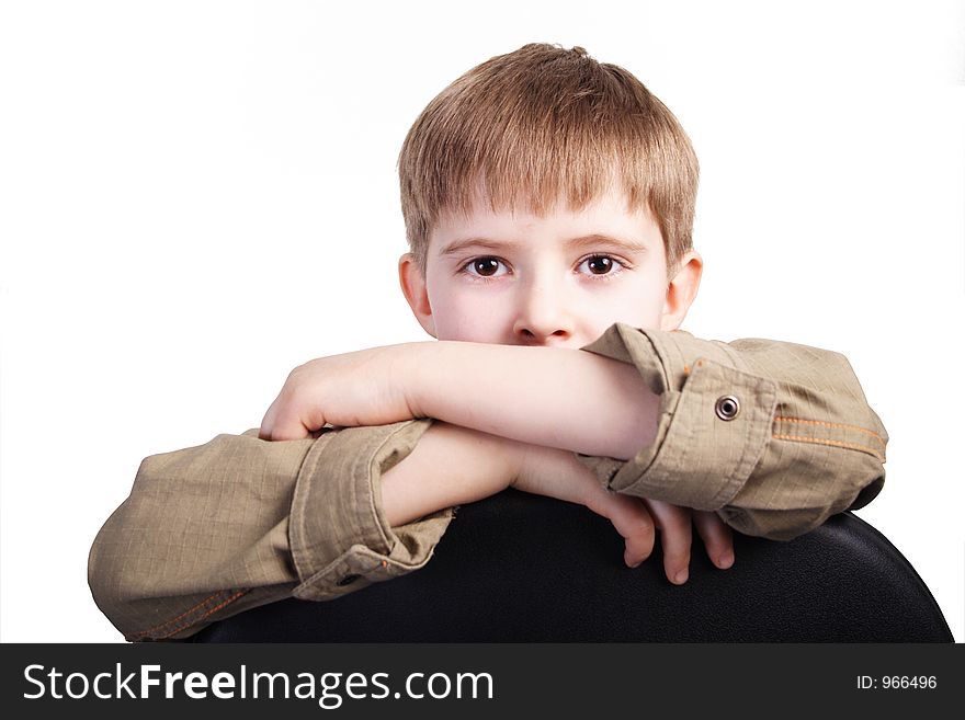 Boy in casual clothes. Shot in studio.