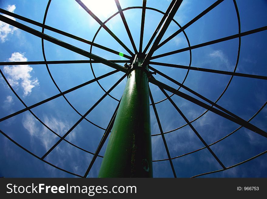 Naked umbrella under sunny day