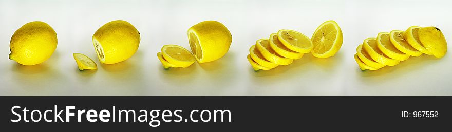 Series of Lemons being sliced