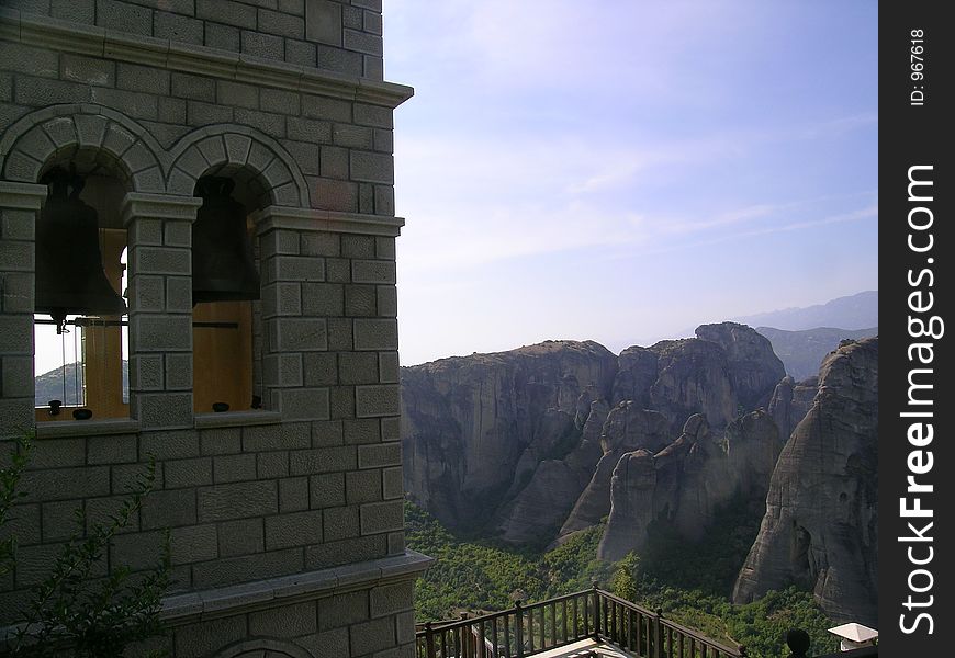 Part of monastery in Meteora (in Greece)