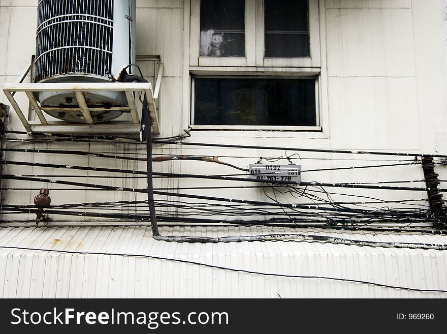 Crazy wiring in Bangkok. Crazy wiring in Bangkok