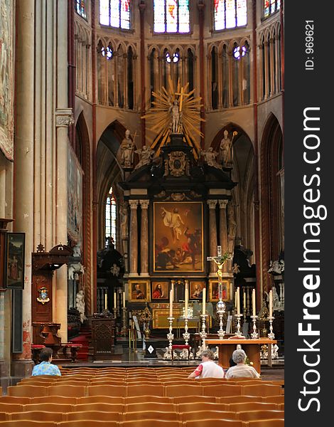 Interior of Cathedral, bruges, belgium. Interior of Cathedral, bruges, belgium