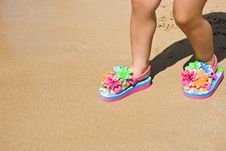 Child Flip Flops - With Clipping Path Stock Photo Child Flip Flops - With Clipping Path Stock Photo