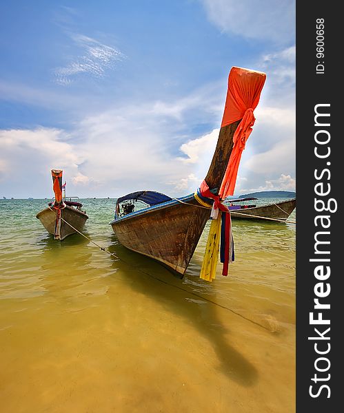Longboats at Ao Nang beach Thailand