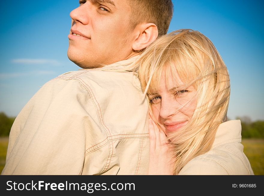 Close-up portrait of lovely couple