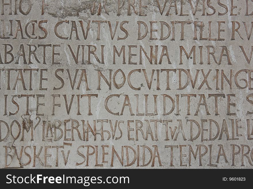 Old medieval latin catholic inscription