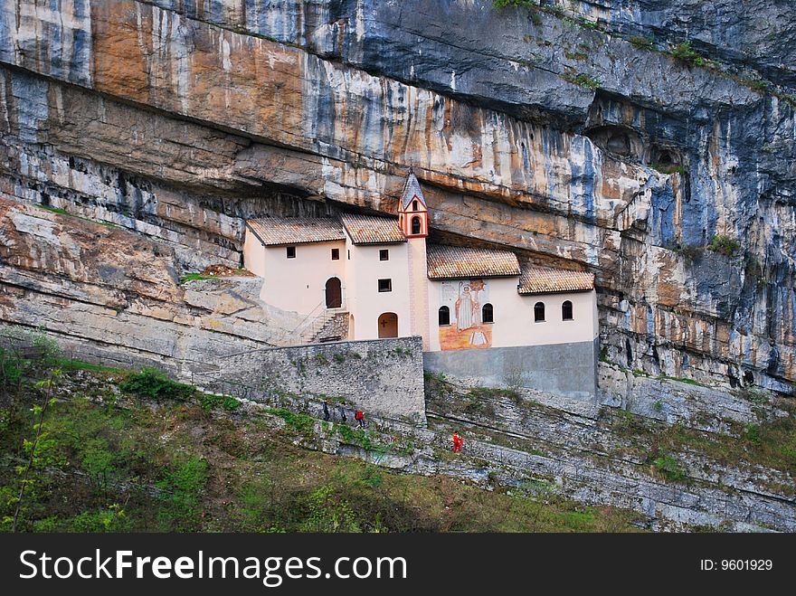 A monastery and the small church devoted San Colombano. Italy. It is reconstructed by forces of province Trento. A monastery and the small church devoted San Colombano. Italy. It is reconstructed by forces of province Trento.