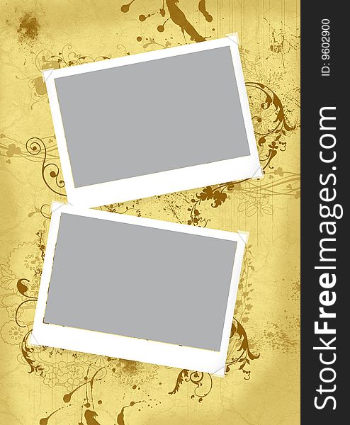 Photo frames on grunge background. Photo frames on grunge background