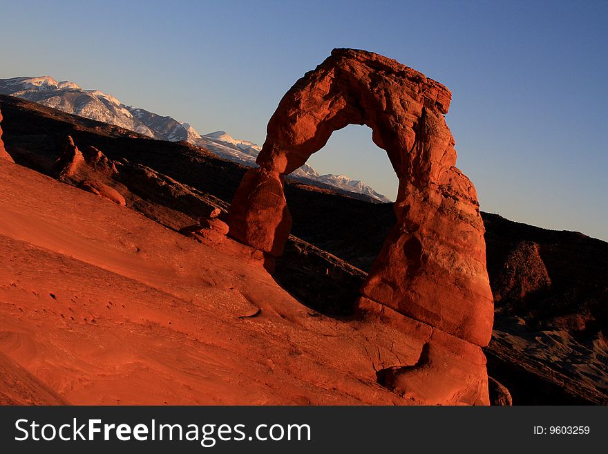 Delicate arch angled