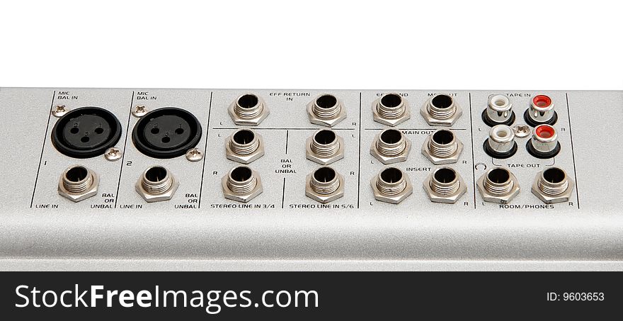 Audio mixer control sockets isolated