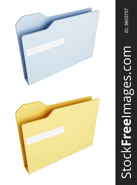 blue and yellow folder (3d rendering). blue and yellow folder (3d rendering)