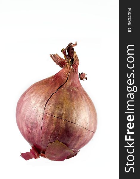 Red onion on a white background