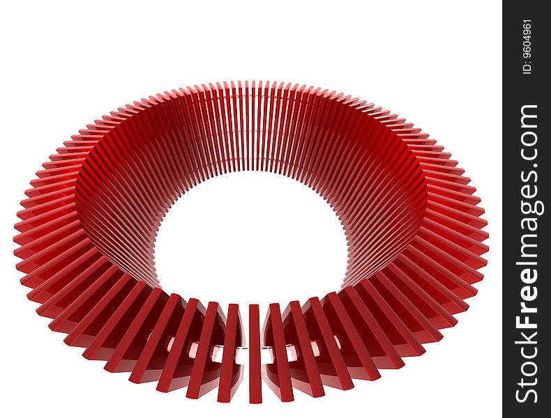 Circular array object in red. Circular array object in red