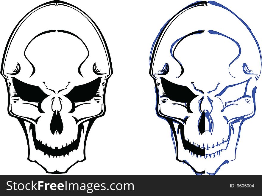 Vector skulls couple with brush detail. see portfolio for different composition