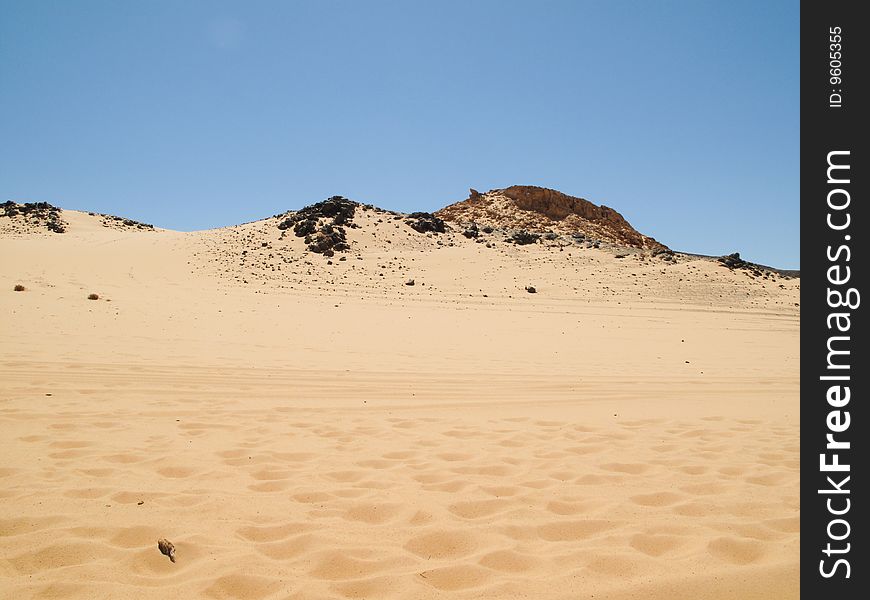 Landscape of the desert in Egypt