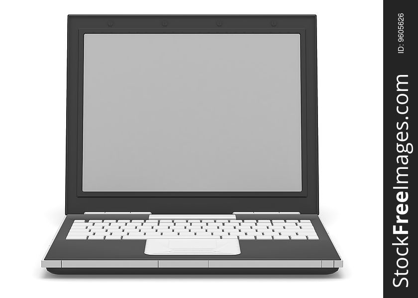 Blank isolated laptop with copyspace. Blank isolated laptop with copyspace