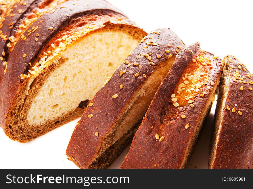 Slices of rye and wheat bread