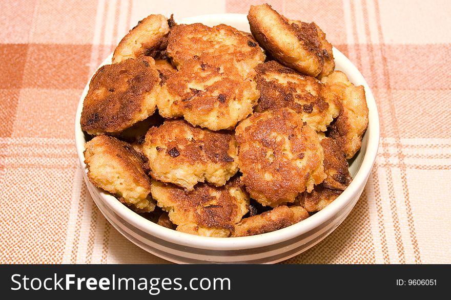 Cutlets on a brown background