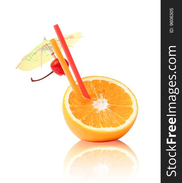 Sweet fruit cocktail isolated on wfite. Sweet fruit cocktail isolated on wfite
