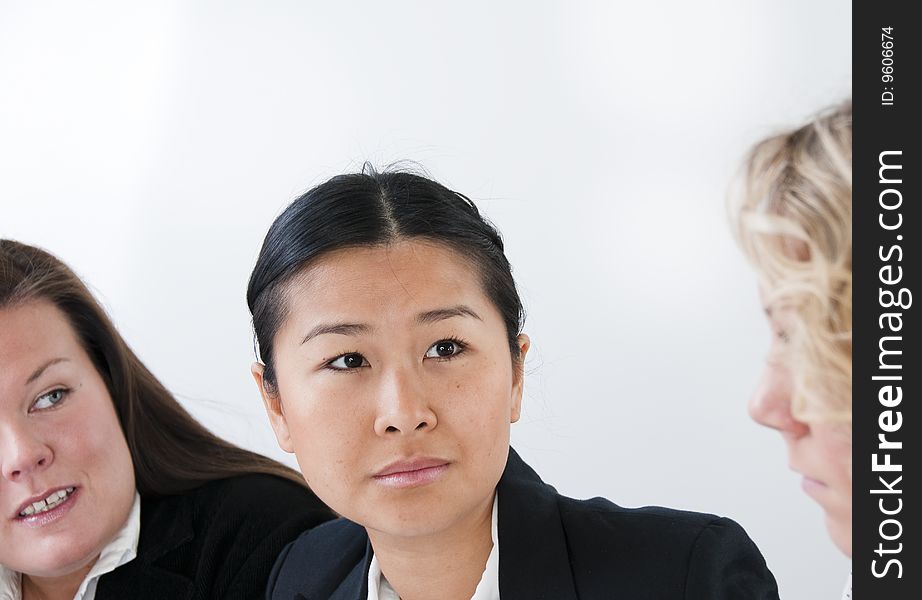 Group of business women at the office working