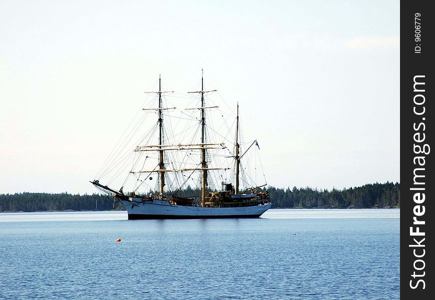 The Picton Castle at anchor in Lahave Dublin Shore Lunenburg County Nova Scotia Canada